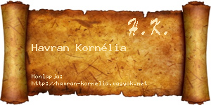 Havran Kornélia névjegykártya